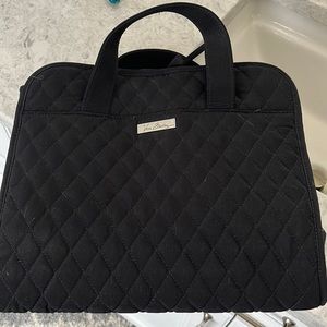 Vera Bradley black quilted hanging travel bag